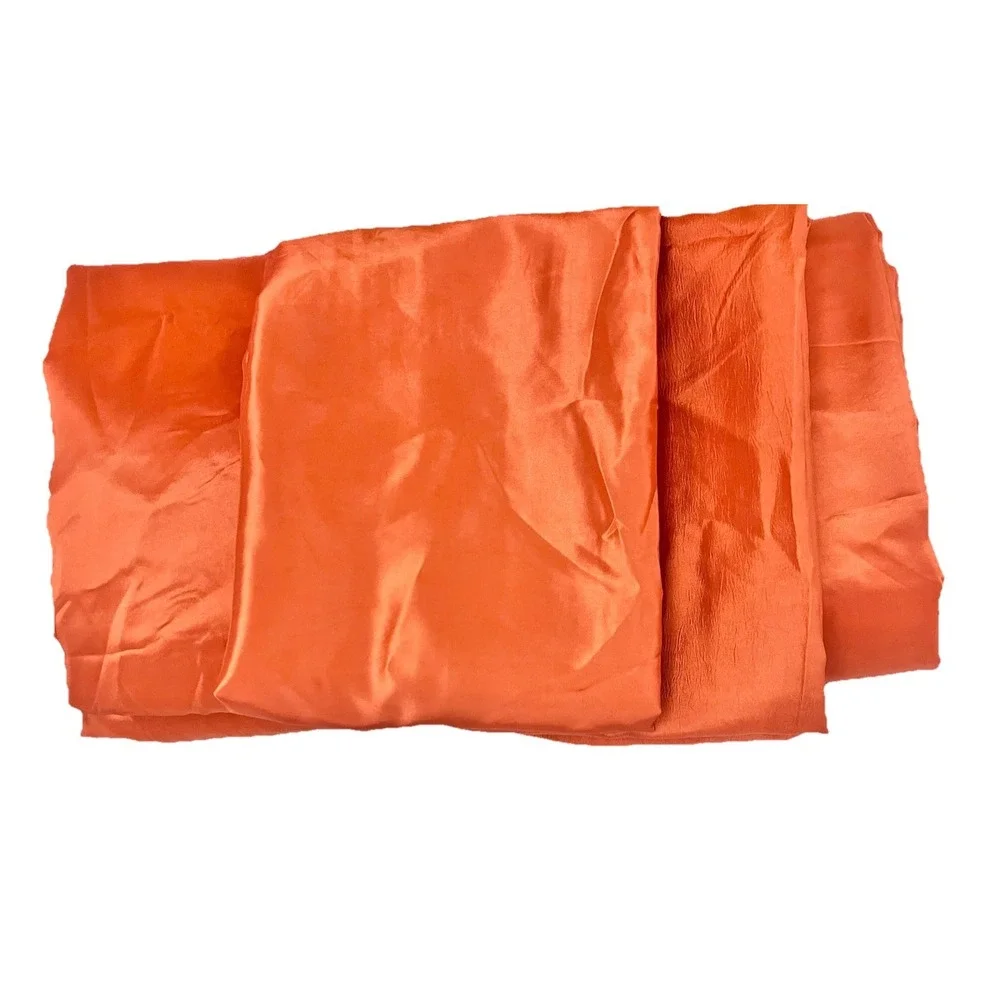 Satin Bedding 4 Piece King Set Pillowcases Sheets Orange Bed Home Decor